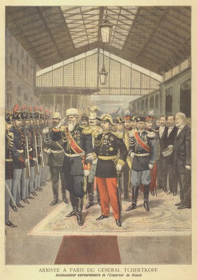 Ankunft in Paris von General Chertkov, russischer Botschafter in Frankreich von French School